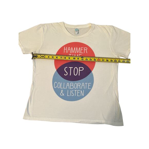 HAMMER TIME STOP COLLABORATE AND LISTEN Circle T Shirt Size L Large FUN - Picture 3 of 7